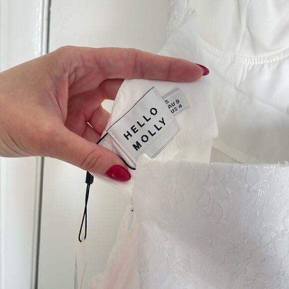 PRETTY DATE MINI DRESS WHITE - Picture 5 of 9